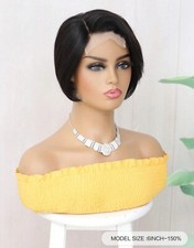 Perruque Naturelle Noir Courte