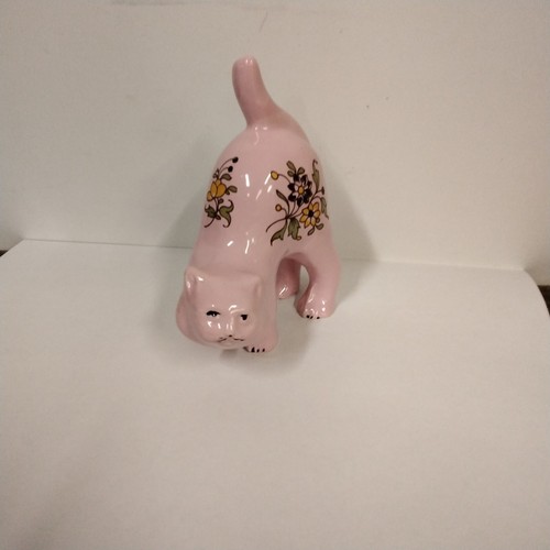 Chat baguier rose faience - chat, de