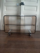 Table D'appoint En Lucite Fumée De Michel Dumas Pour Roche Et Bobois