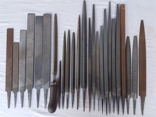 Lot ancienne lime demi ronde lune plate carré triangulaire métal estampillée