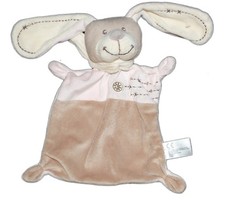 Doudou plat Lapin beige rose