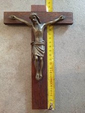 crucifix bois et bronze début XX ieme
