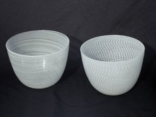 2 vasques lampe verre filigrane abat jour ?murano venini ? filigree glass