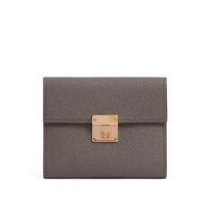 Hermès Portefeuille Cartes Clic Mini Etoupe Leather Wallet Card Holder Hermes