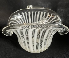 Vide poche Murano rayé blanc