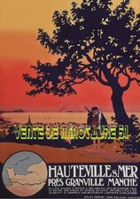 Hauteville sur mer  50 Manche -Constant Duval  - affiche plastifiée 