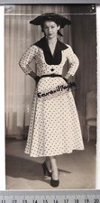 PHOTO MODE VINTAGE 1952 AGIP Robert COHEN mannequin robe à pois et chapeau B251