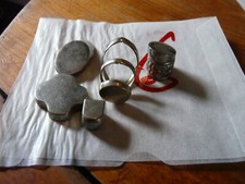 lot 5 embouts canne ancienne stock ancien jamais servi métal blanc non testé