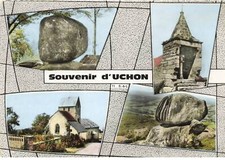 71 UCHON AE#DC666 CARTE SOUVENIR  EGLISE ROCHER