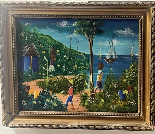Huile toile signée - signée, haïti