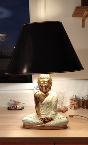 Lampe porcelaine bouddha - lampe,