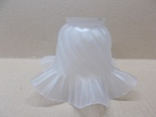 Abat-Jour Tulipe Globe en Verre semi opaque - Plissé à Volant dégradé blanc