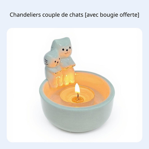 Photophore chat céramique - chat,