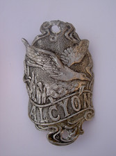 Vieille Plaque de Velo Cycles ALCYON - Old Bike Head Badge - No Emaillee