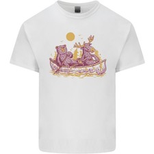 Un T-Shirt En Coton Léger Pour Homme Avec Un Ours Et Un Élan En Kayak Canoë