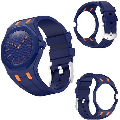 Montre silicone bleu orange - silicone,