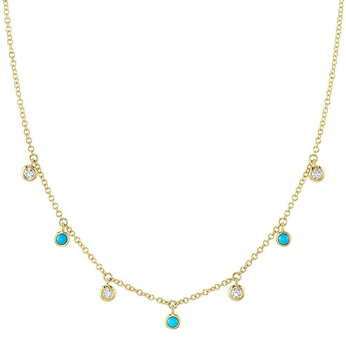 14k jaune diamant turquoise - diamant,