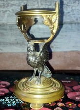 Rare support en bronze argenté doré Estampillé Baccarat Oiseau ...