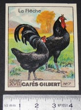 CHROMO 1936 CAFES GILBERT VOLAILLES POULE ET COQ LA FLECHE