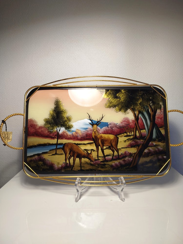 Plateau vintage doré - doré, à