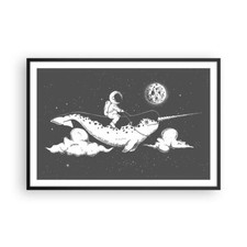 Affiche Poster 91x61cm Tableaux Image Photo Narval Astronaute Cosmos Wall Art