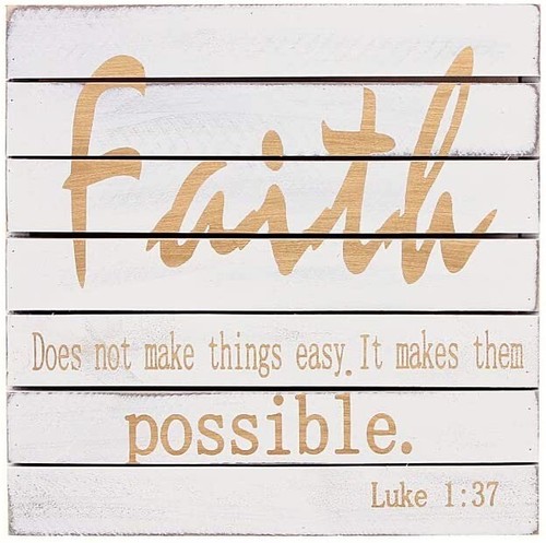 Wood wall plaque faith sign - plaque,