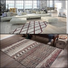 Traditionnel Oriental The Marocain Design Style Crème Rouge Tapis Moquette