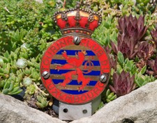 NICE VINTAGE ENAMEL AUTOMOBILE CAR BADGE # TOURING CLUB DU LUXEMBOURG