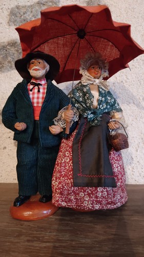 Couple santons argile - couple, ,