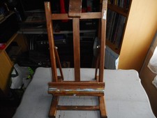 chevalet d'atelier peinture en bois avec support de toile réglable en bon etat