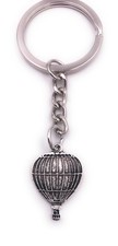 Ballon Hélicoptère À Air Chaud Porte-Clés Pendentif Argent En Métal