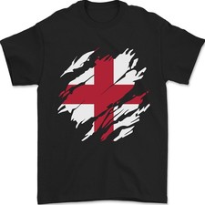 Déchiré Drapeau Anglais Angleterre T-Shirt 100% Coton