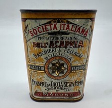 Boîte en Étain Société Italienne / Le Poudre De Chasse Acapnia Baschieri Vide