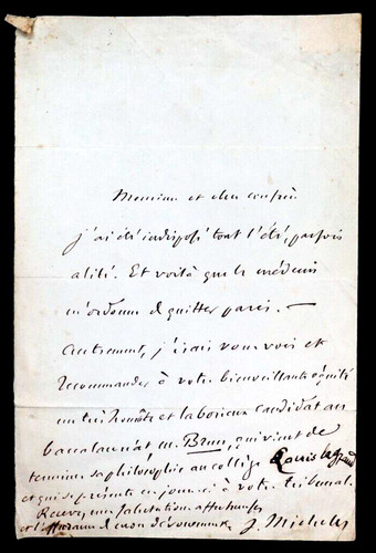 Jules michelet lettre - michelet,