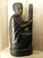 Sculpture  Ancienne en Ebène Homme Africain Vintage pied de Lampe 