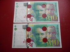 2  Billets de 500.Frs Marie