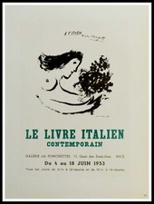 Marc CHAGALL : le livre italien contemporain, lithographie signée 1959