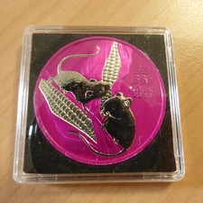 Australia 1$ Lunar 3 Year of the mouse 2020 Space Pink silver 99.9% 1oz coin+CoA