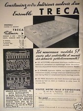 PUBLICITÉ 1957 TRÉCA ENSEMBLE MATELAS SOMMIER TRÉCA PULLMAN - ADVERTISING