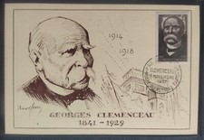 Carte Premier Jour Timbre N° 918 Georges Clémenceau Oblitéré Paris  1951