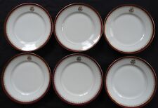 Porcelaine LIMOGES WILLIAM GUERIN x6 Assiettes (21.5 cm) Monogrammées