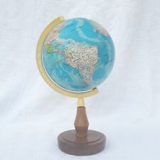 Globe terrestre vintage Atlas Japan Pied Bois Mappemonde 29cm Ancien Vintage