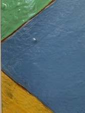 Tableau ancien huile composition abstraite cubique géométrique