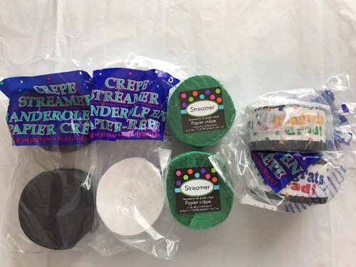 Papier crepe streamers green - crepe,