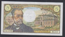 (FR1) Billet France 5 Francs Pasteur 4-9-1969 Alp- R.111 SUP lartdesgents.fr 5FA