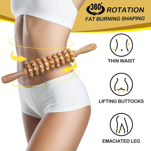 Wood therapy massage roller - therapy,
