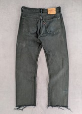 Jean Relaxed Distressed Vintage 90s Levi's 501 W32 L36 Noir Grunge Punk Button F