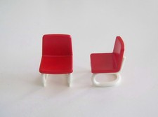 PLAYMOBIL (O1246) VETERINAIRE - Lot de 2 Chaises Rouge & Blanche Clinique 4374