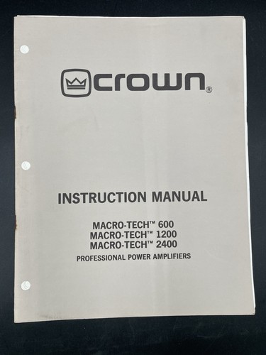 Crown instruction manual - instruction,