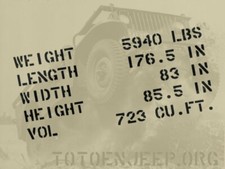 POCHOIR STENCIL MARQUAGE SHIPPING DODGE WC52 .  US WW2 jeep 